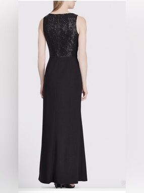 Ralph Lauren Black Sequin Bodice Maxi Dress